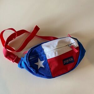 JanSport Texas Lone Star Fanny Pack Bag Bumbag Red White Blue Adjustable